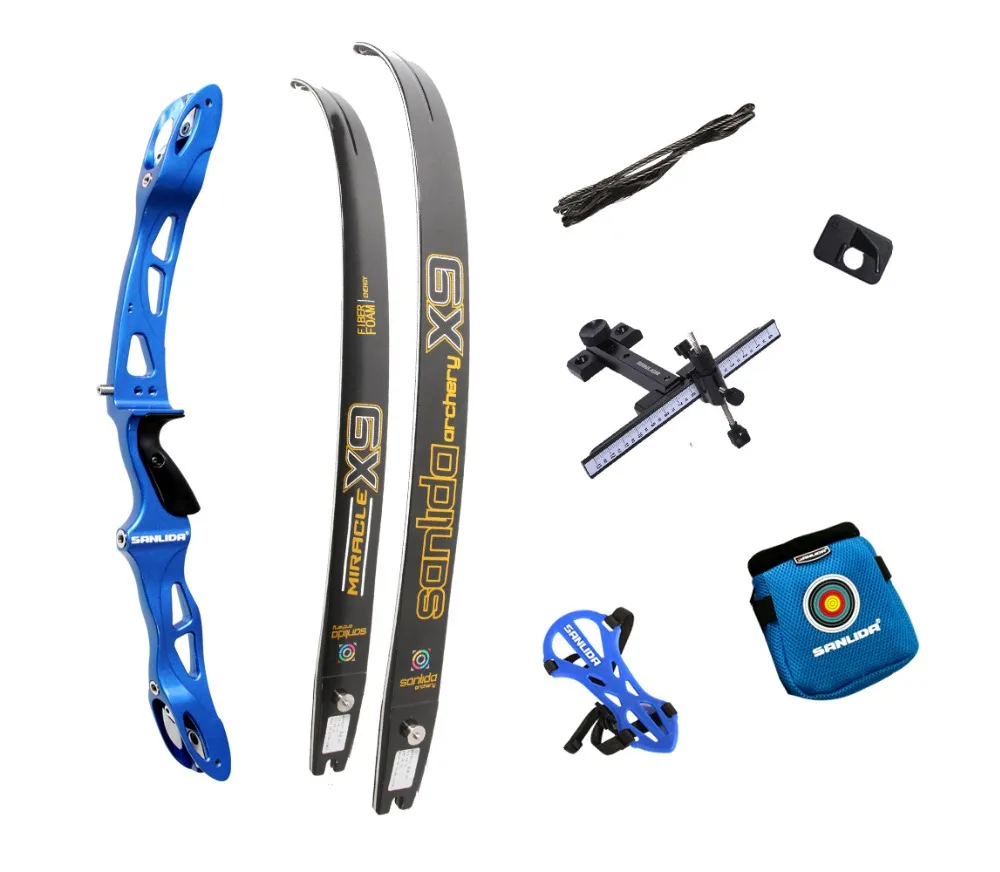 

Sanlida X9 Bow Set ILF Target Recurve Bow Whole Bow 25" Riser Graphite Foam Limbs BCY String with acc