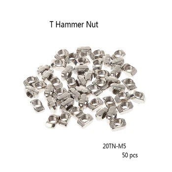 

50Pcs/Set Printer M5 T Hammer Nut Fastener Connector For 2020 Profile
