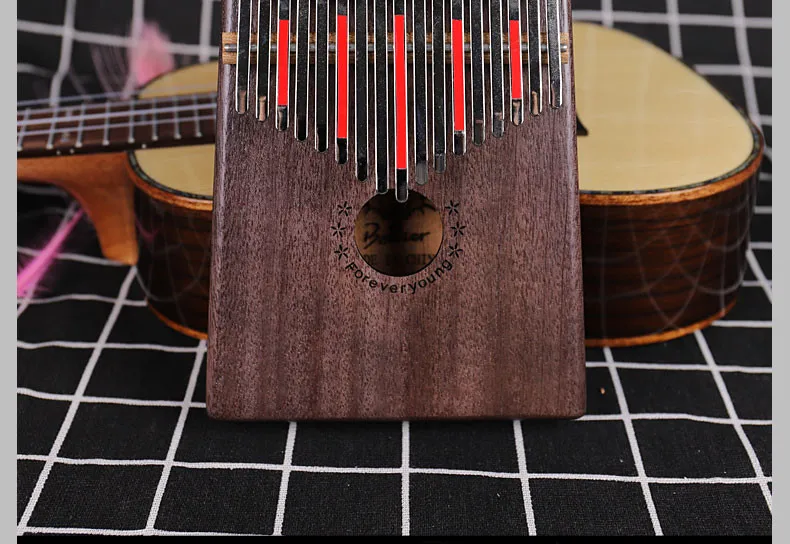 17 клавиш Kalimba красное дерево большого пальца фортепиано Mbira твердой древесины большого пальца пианино палец мини клавиатура инструмент Calimba Африканское натуральное пианино