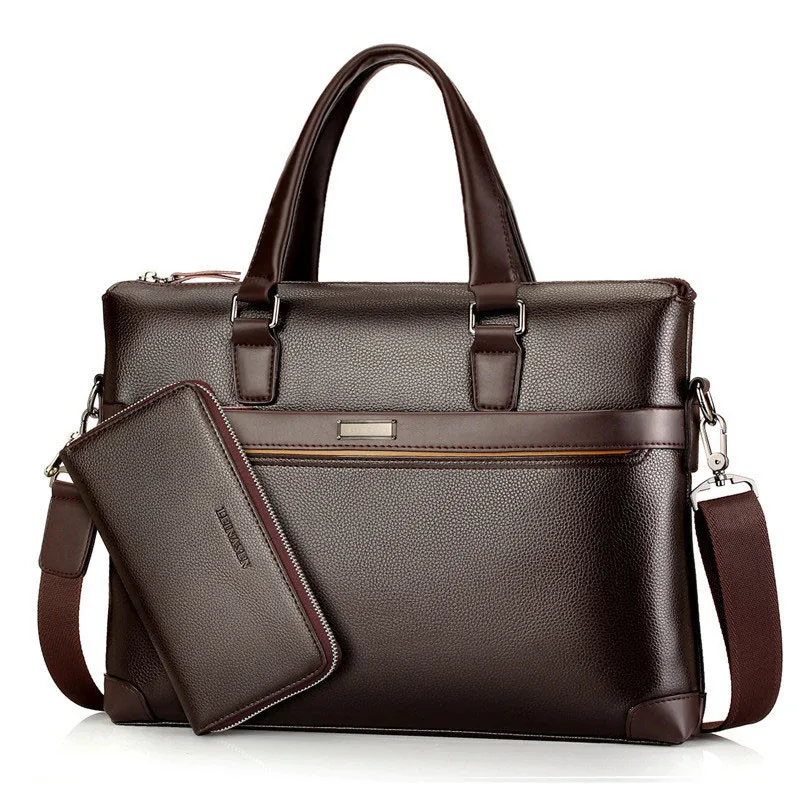 

2018 Men Casual Briefcase Business Shoulder Bag Leather Messenger Bags Computer Laptop Handbag Bag Men's Travel Bags