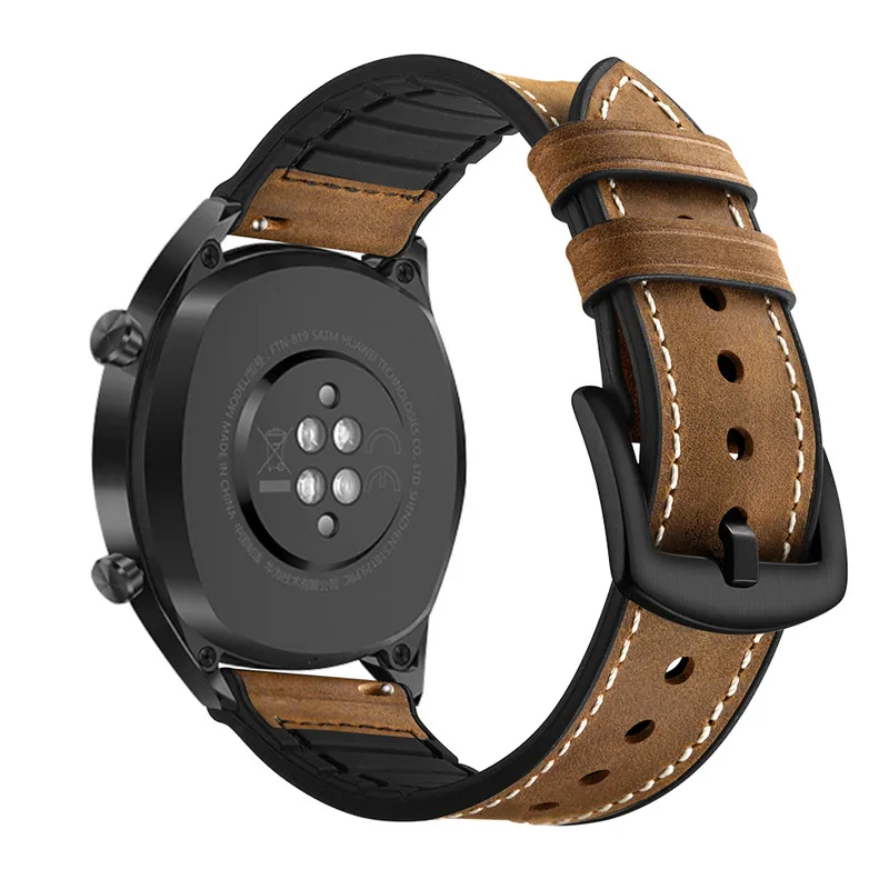 Для huawei часы GT ремешок силиконовый+ кожа полосы спортивные браслет для смарт-часов 22 мм Группа 2 pro/honor magic бретели для нижнего белья ремень