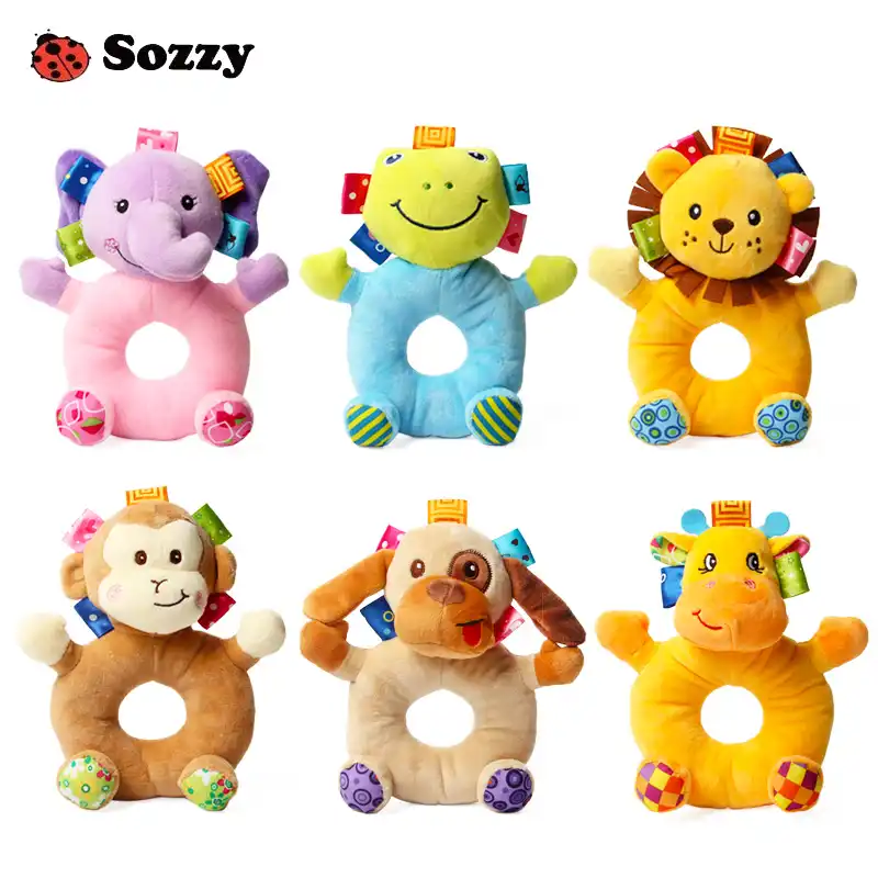 Cute Infant Animal Rattle Hand Bells Stuffed Plush Toy Kids Educational Toy T