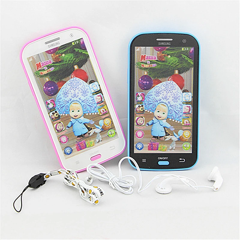 Intelligence Russe Langue Telephones Jouet Enfants Filles Garcons Enfants Rose Bleu Telephone Portable Avec Ecouteurs Masha Mobile Telephone Bebe Jouets Aliexpress