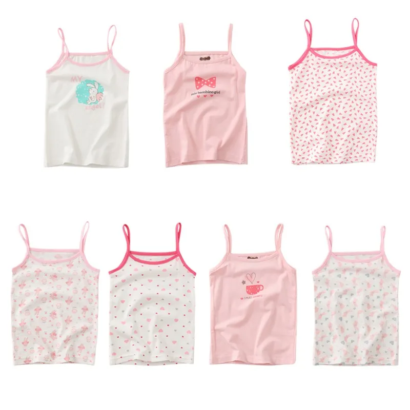 

Girls Underwear Kids Clothes Tank Tops For Girls Lace Summer Style Cute Cotton Girls Camisole Undershirt 2-8T Teenager Singlets
