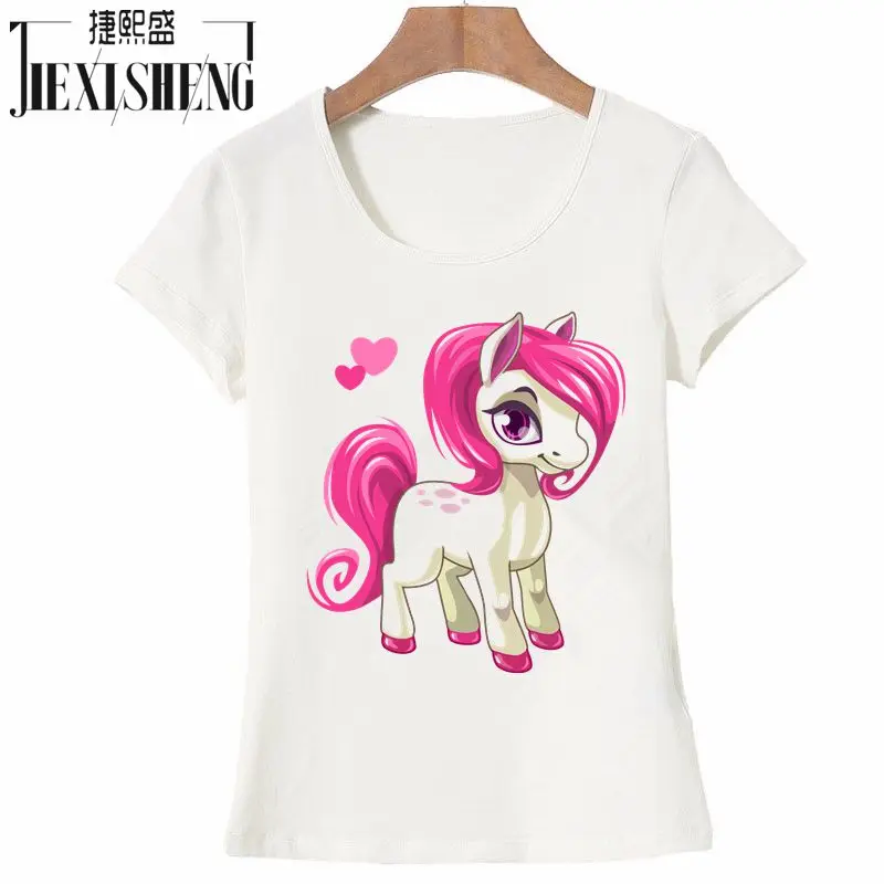 

Newest Funny Unicorn Rainbows Women T-Shirt Summer Harajuku Cartoon T Shirt Women's Fashion Novelty Short Sleeve Tee Tops