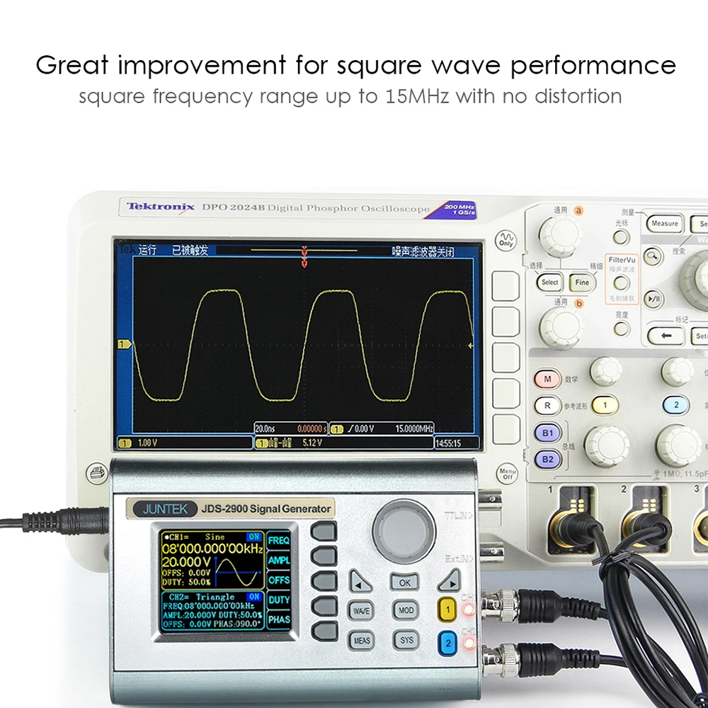 

JUNTEK Digital Dual-channel DDS Signal Generator Counter 2.4in Screen Display Signal Generator 0.01uHz-15MHz Frequency Meter