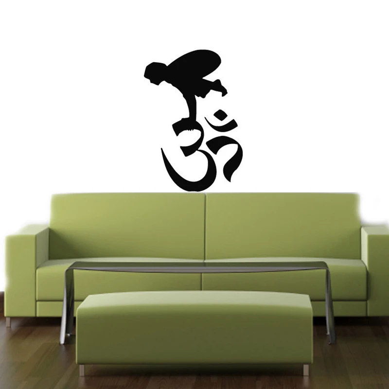 DCTAL Buddha Quotes Namaste Wall Decals Yoga Mandala Wall Stickers Living Rooms DIY Home Decor OM Lotus Decoration