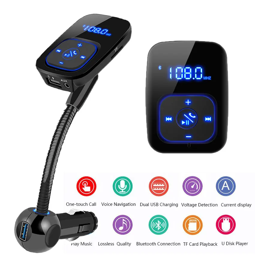 LED Screen Speakerphone In Auto Car Kit Bluetooth Car Handsfree AUX MP3