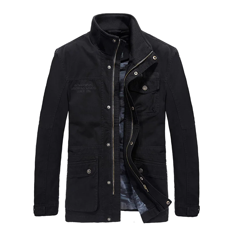 Повседневное пальто средней длины, Мужская брендовая армейская куртка AFS JEEP, мужская куртка, Мужская тактическая куртка со стоячим воротником, мужская куртка размера плюс 6XL