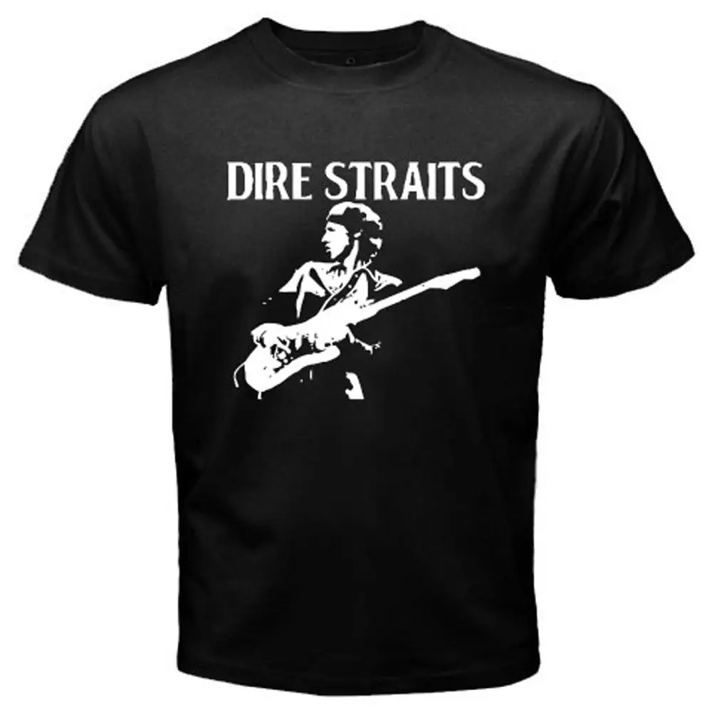 

New Dire Straits Rock Band Legend Men's Black T-Shirt Size S To 3XL Cartoon Print Short Sleeve T Shirt Free Shipping