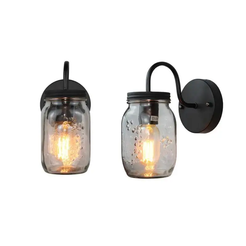 Hot Mordern Creative Jar Wall Lamp American Village Mordern Creative Jar Wall Lamp American Village Wind Mason Light Living Room Kitchen Lamps S2