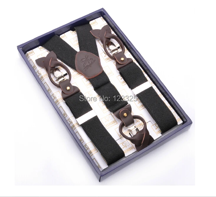 

Free shipping buttom suspender classic suspender unisex leather suspender