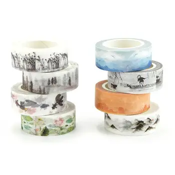 

Set of 8 Decorative Japanese Washi Masking Adhesive Tape -Chinese Classical Poetry Series
