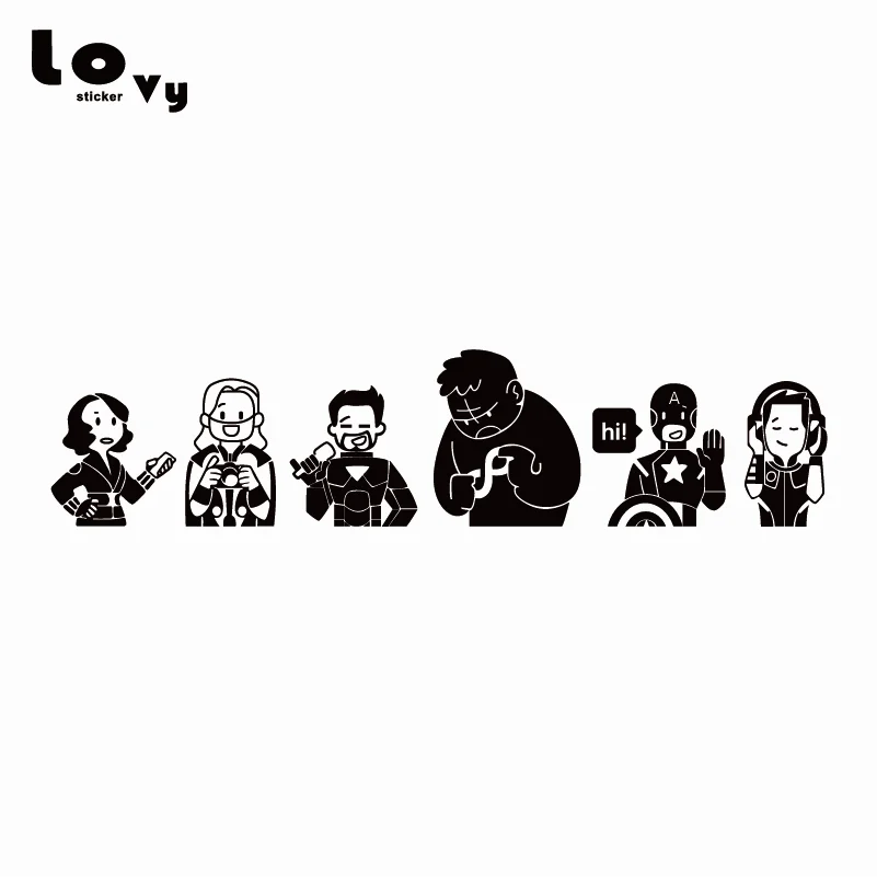 The Avengers Car Sticker Creative Cartoon Superhero Vinyl Car Decal for