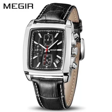 MEGIR montre à Quartz officielle pour homme, en cuir véritable, chronographe, pour étudiants masculins, 2028 