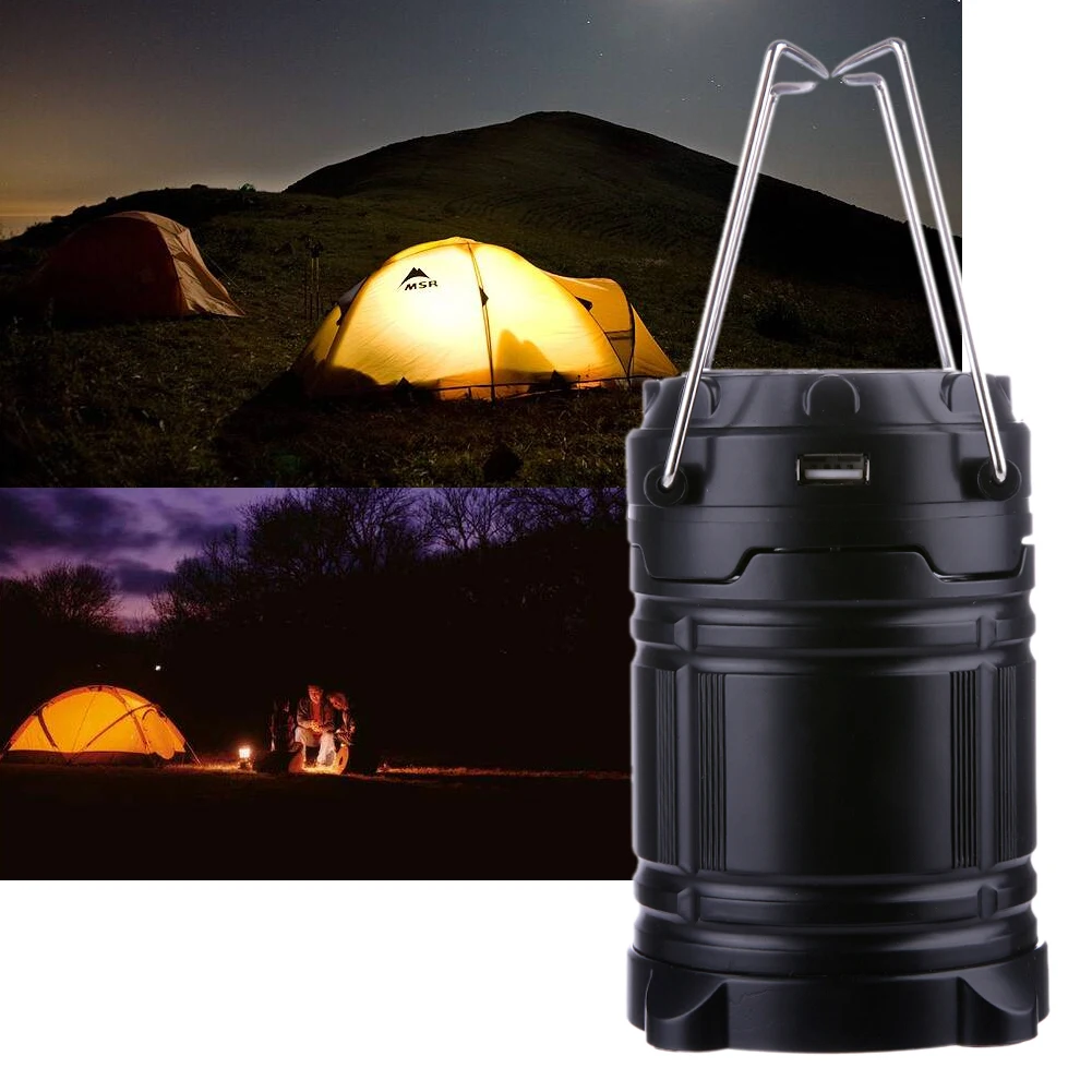 Tragbare Faltbare Laternen Lichter LED Camping Licht für Wandern Notfälle Build-in Solarpanel Hängen Haken Led-lampe