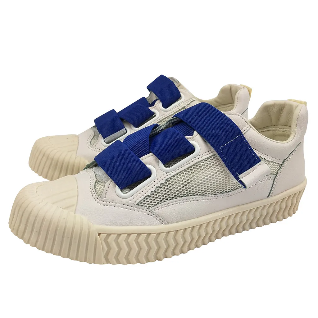 

White running shoes Fashion Sandalias Mujer 2019 Platform Mesh Breathable flat shoes women Casual Sports Single platform shoes