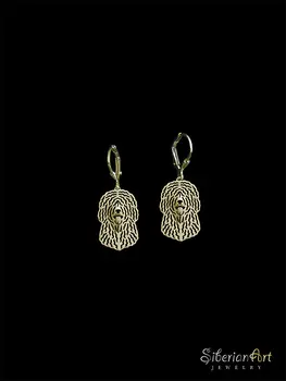 

Trendy cute Spanish Water Dog drop earrings gold silver plated wholesale earrings women fashion jewelry from india bridal earing