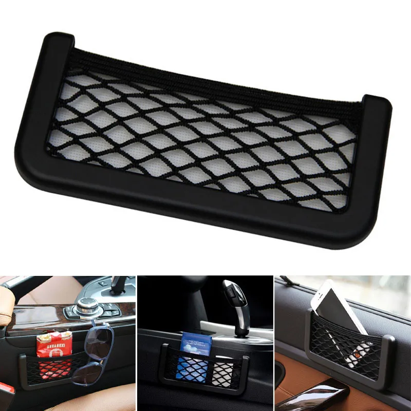 

ISHOWTIENDA New Car Universal Resilient Seat Storage Net Bag Holder Pocket Organizer For Audi A4 B5 B6 B8 A6 C5 A3 A5 Q5 Q7 BMW