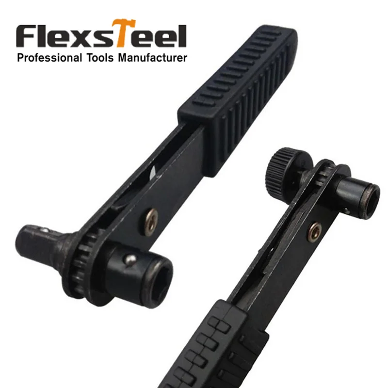 

Flexsteel 1/4 Drive Mini Size Ratcheting Right Angle Screwdriver Quarter Pole Socket Spanner Wrench Rods 6.35mm