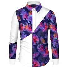 Анкара африканская приталенная рубашка Bazin Riche рубашки комбинированной вязки Блейзер высокого качества Дашики печать строгая сорочка WYN188