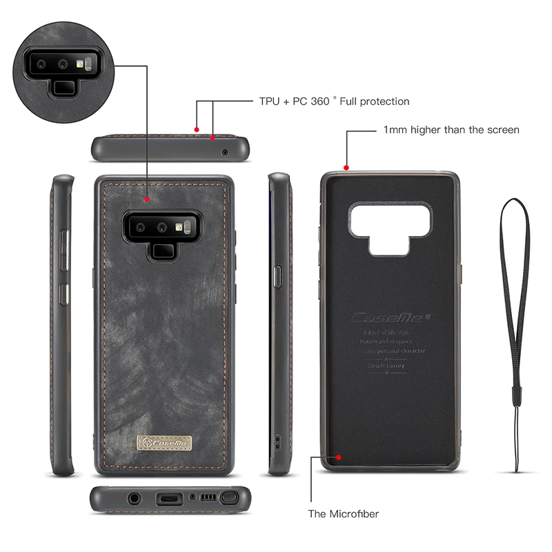 Чехол Me для Galaxy S8, S9, S10 Plus, S10E, A40, A50, A70, Ретро стиль, натуральная кожа, Магнитный съемный чехол-кошелек для samsung Note10+ 9, 8