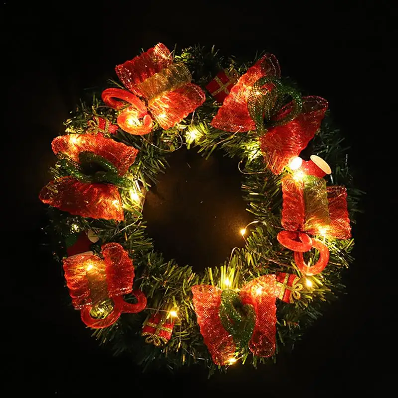 New Christmas Garland LED Light Green PVC Red Mesh Garland Home Hotel