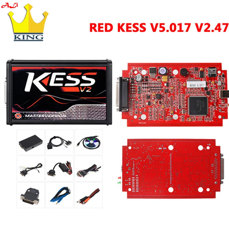 Онлайн V2.47 ЕС красный PCB Kess V2 V5.017 заводская цена OBD2 менеджер Тюнинг Комплект ECU программист ECM Титан