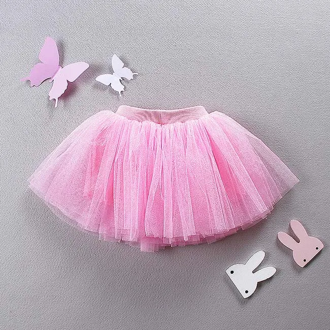Милые! летняя юбка для девочек кружевная бальная юбка От 1 до 5 лет детская юбка пачка для маленьких девочек однотонная кружевная юбка розовый, белый, серый, черный - Цвет: A-Pink