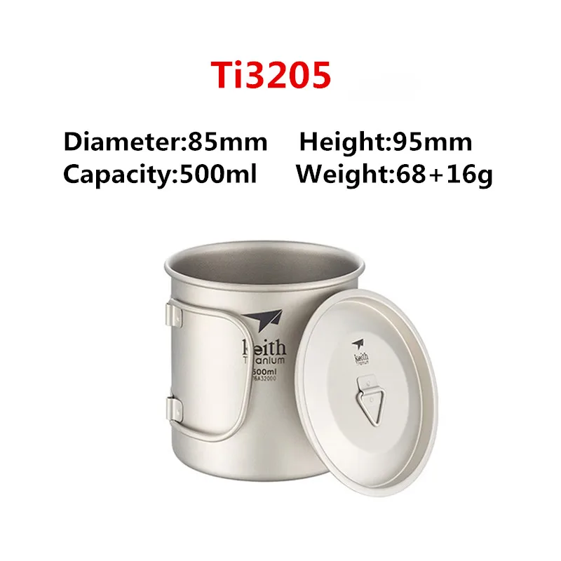 Copos com Tampa Copo de Água de Titânio Dobrável de Parede Copo de Acampamento ao ar Keith Titânio Cabo Simples Livre Caminhadas Viagem Canecas 220 ml 900 ml 9 Cabo Dobrável de Parede Simples Copo de