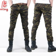 Fashion Camo Casual Military male trouser Thin Camouflage Men's Slim Spring Summer Combat Tactical Army Skinny Pencil Pant
