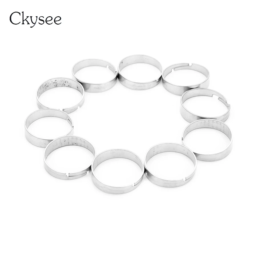 

Ckysee 20Pcs/lot 18mm Inner Diameter Stainless Steel Blank Ring Base DIY Jewelry Rings Making Handmade Materials F16830