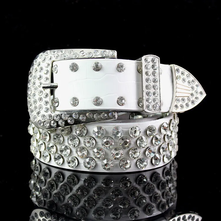 wholesale 201510 WHITE SILVER women western Shiny rhinestone genuine