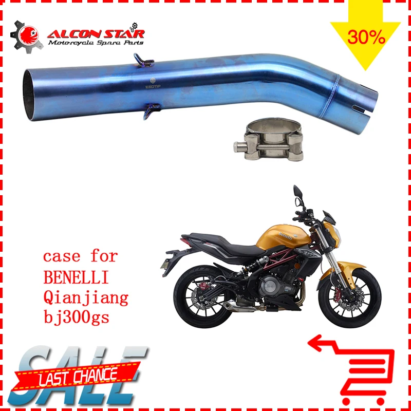 

Alconstar-BJ300GS Stainless Steel 51mm Motorcycle Exhaust Muffler Mid Pipe for Benelli BJ300GS without Exhaust