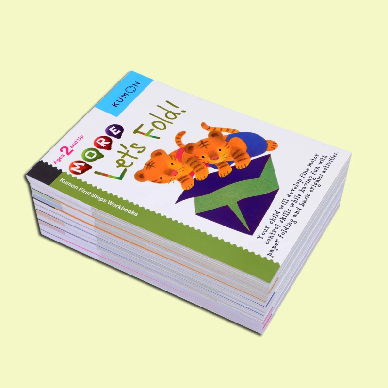 12 шт. Kumon let's fold/let's color/let's cut paper sticker Book Детская английская книга с картинками подарок для ребенка