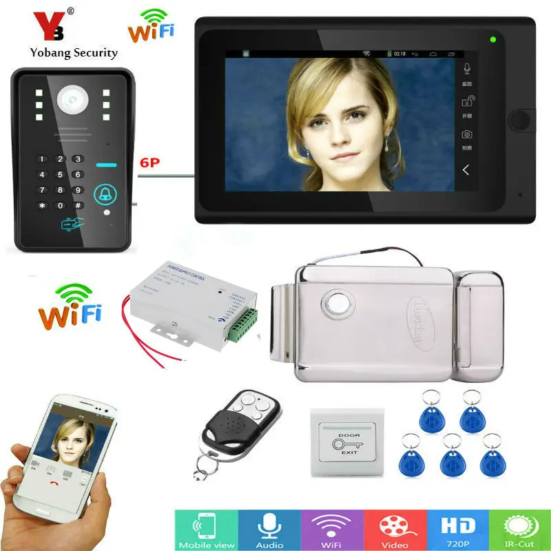 buy 7 #039; #039; LCD Screen Wireless wifi Video Door Phone System Visual Intercom Doorbell Indoor Monitor Outdoor IR Camera Night View