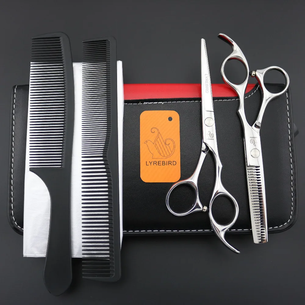 

Lyrebird Hair scissors 5.5 INCH or 6 INCH Cutting & Thinning scissors suit Barber scissors with scissors bag 1pair/lot NEW