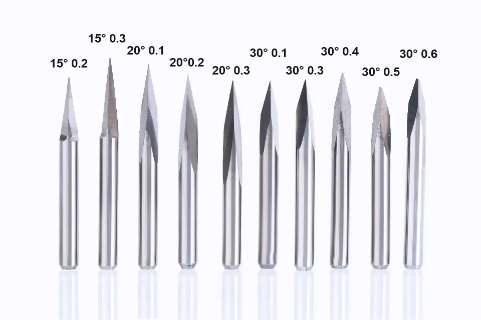 10 шт./лот 3,175 мм 3 Края Карбида Pypamid биты гравировальный станок с ЧПУ 3 лица резьба по камню Деревообработка инструменты