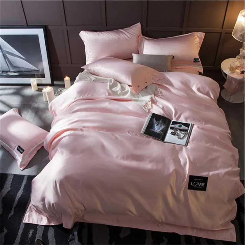 

Hot Washed Silk Bedding Set/100% Cotton Duvet Cover & Sheet & Pillowcase Set/Solid Beddings/Queen King Comfortable Home Textile