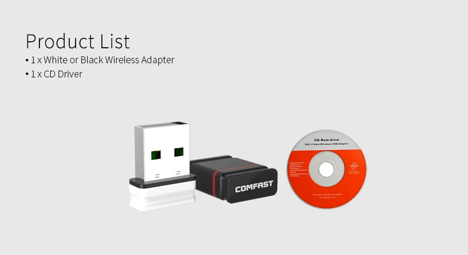 Comfast USB беспроводной wifi адаптер Встроенный 2dBi Антенна 150 Мбит/с Wi fi сеть LAN Карта 802.11b/g/n мини-адаптер для рабочего стола