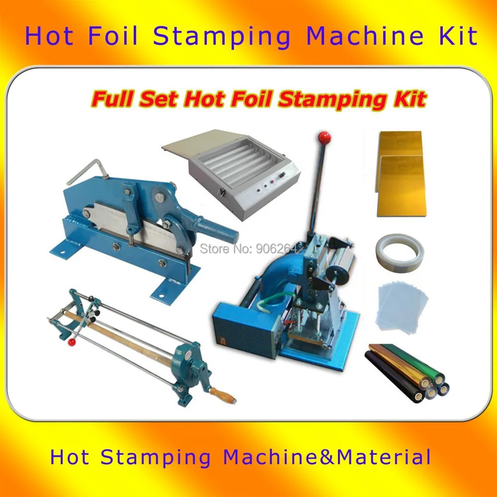 

Combination Full Set Hot Foil Stamping Machine Business Emboss DIY Gift Card Bronzing Machine+Material