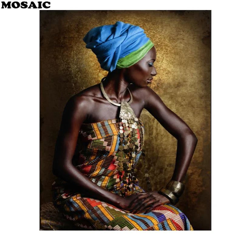 

Africa woman Diamond Painting,picture of Rhinestone,Needlework Full Square Drill Diamond Embroidery people,Decoration Home