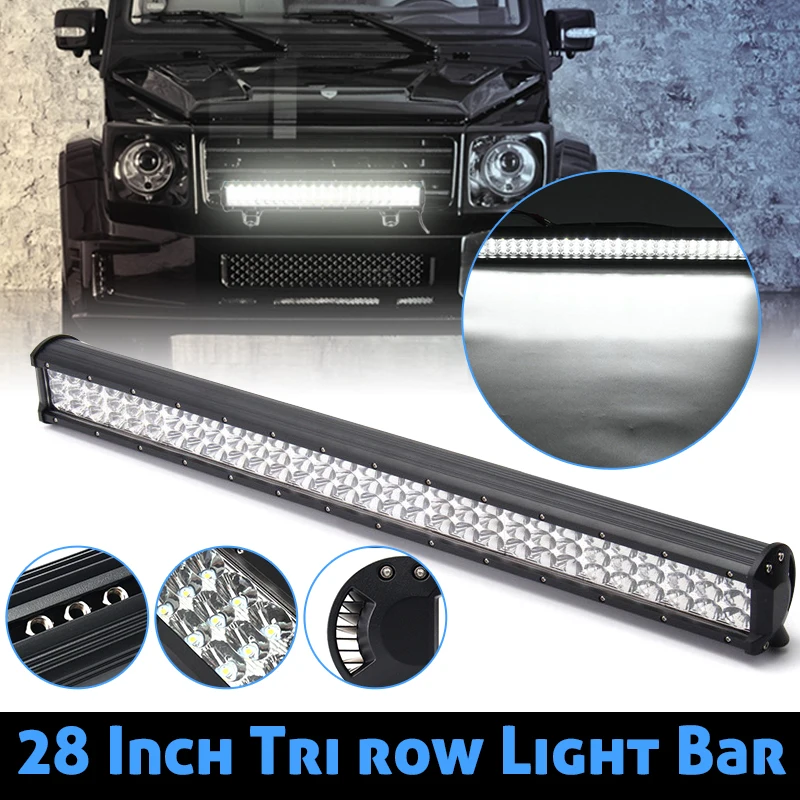 

28inch 270W LED Spot Flood Lamp Tri Row LED Work Light 6000k 90LED Work Light Bar For SUV for JEEP Waterproof IP68