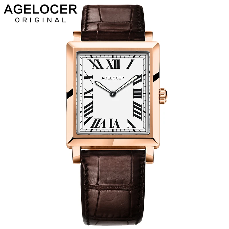 

Swiss Luxury Brand Agelocer Watches Women Quartz Watch Female Clock Slim Roman Numerals Ladies Wristwatches With Gift Box