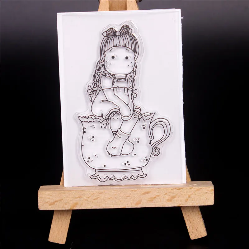 

girl Silicone Clear Stamps for Scrapbooking Tampons Transparents Seal Background Stamp Card Making Diy