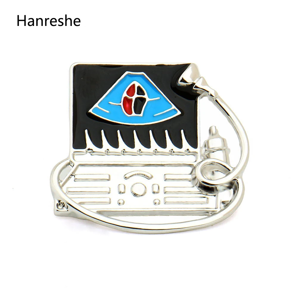 HANRESHE, 2 цвета, золото, серебро, сердце, эмалированная брошь, хирургическая булавка, медицинские украшения, сердечный дефект, подарок для врача/кардиохиста/медсестры