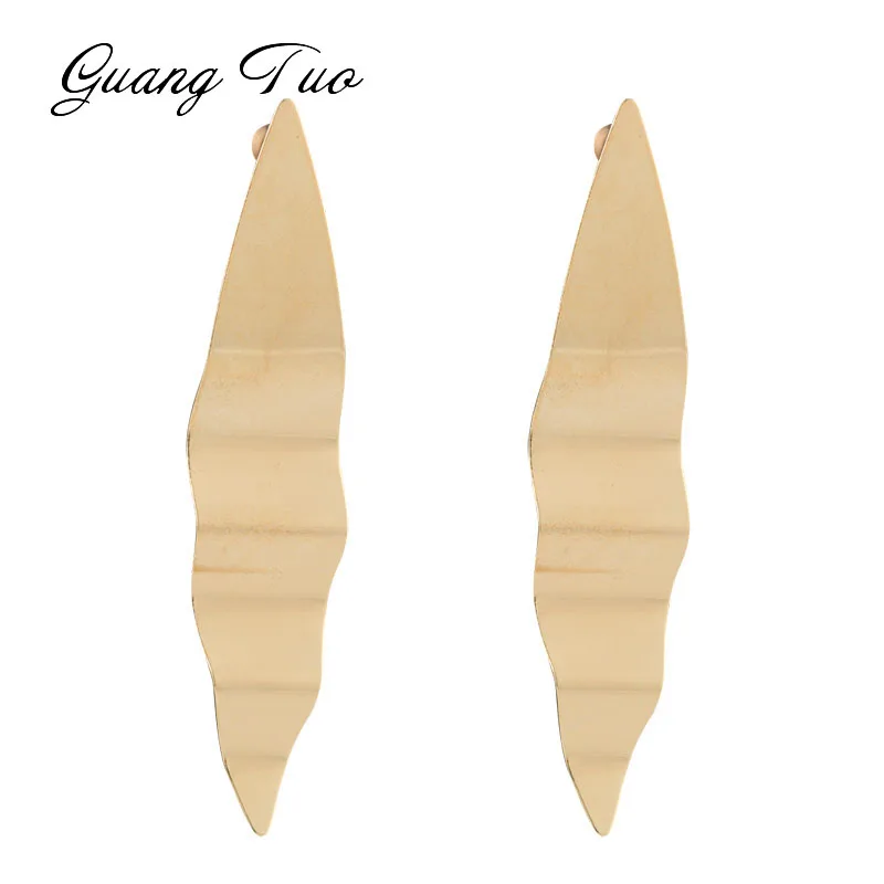 ES2173 Золото Серебро конические волнистые серьги гвоздики Новая мода Европейский очень большие сережки для женщин творческие популярные ювелирные изделия