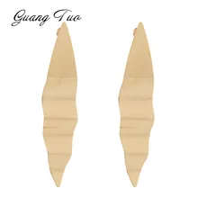 ES2173 Золото Серебро конические волнистые серьги гвоздики Новая мода Европейский очень большие сережки для женщин творческие популярные ювелирные изделия