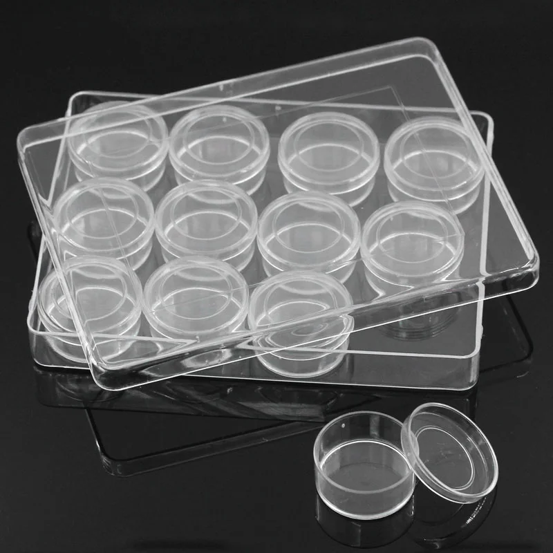 

8SEASONS Plastic Empty Beads Box Storage Container Transparent 13.5x10cm,1Piece(12 compartments) (B26736)