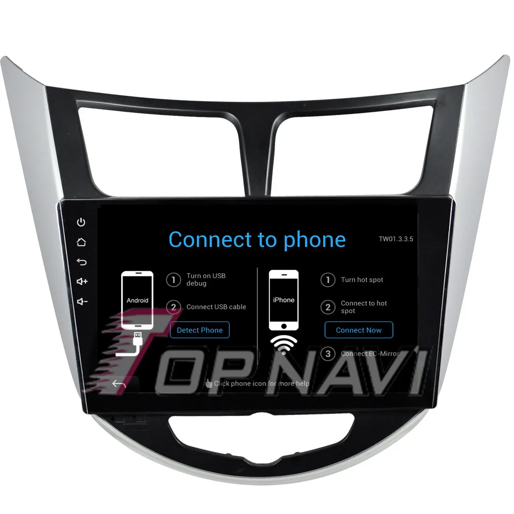 Clearance Topnavi 10.2" Quad Core Android 6.0 Car GPS Navigation for Hyundai Verna 2015 Autoradio Multimedia Audio Stereo,NO DVD In Dash 15